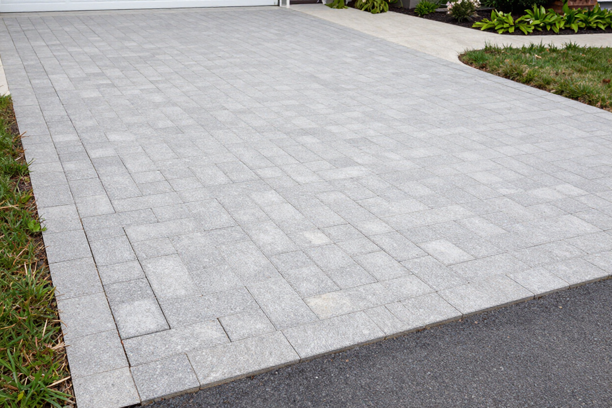 Freshly paved driveway at Riversdale property