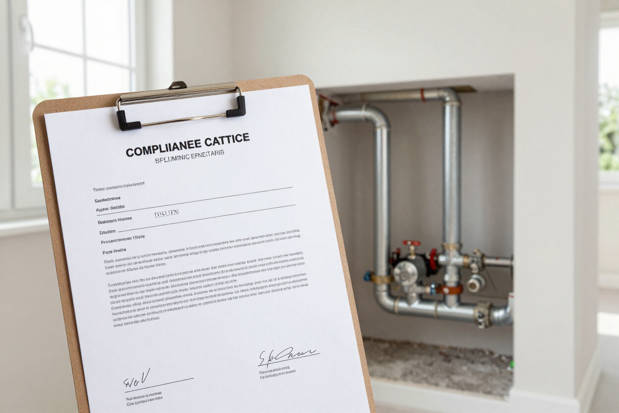 Plumbing COC certificate and completed installation in Riversdale