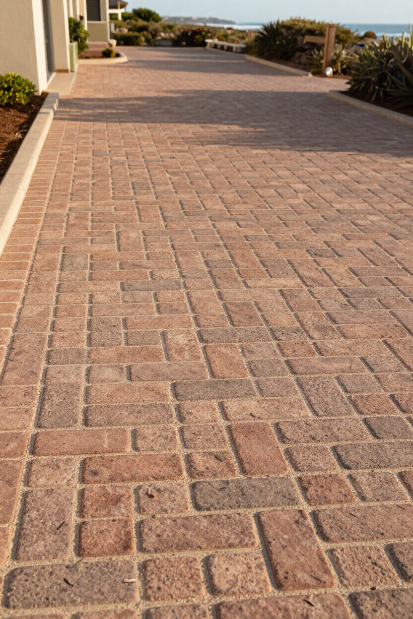Professional brick paver driveway installed by A1 Plumbing and Construction in Stilbaai
