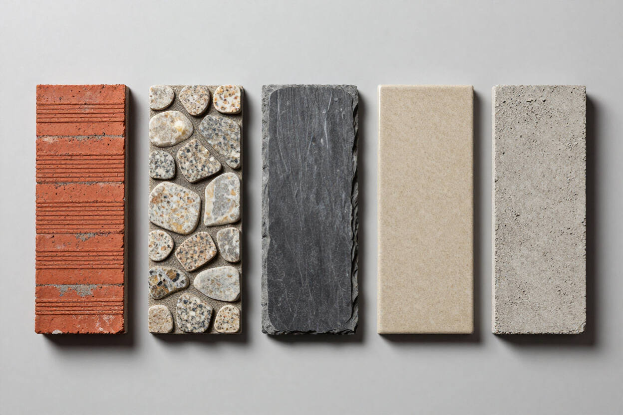 Paving material samples and finish options