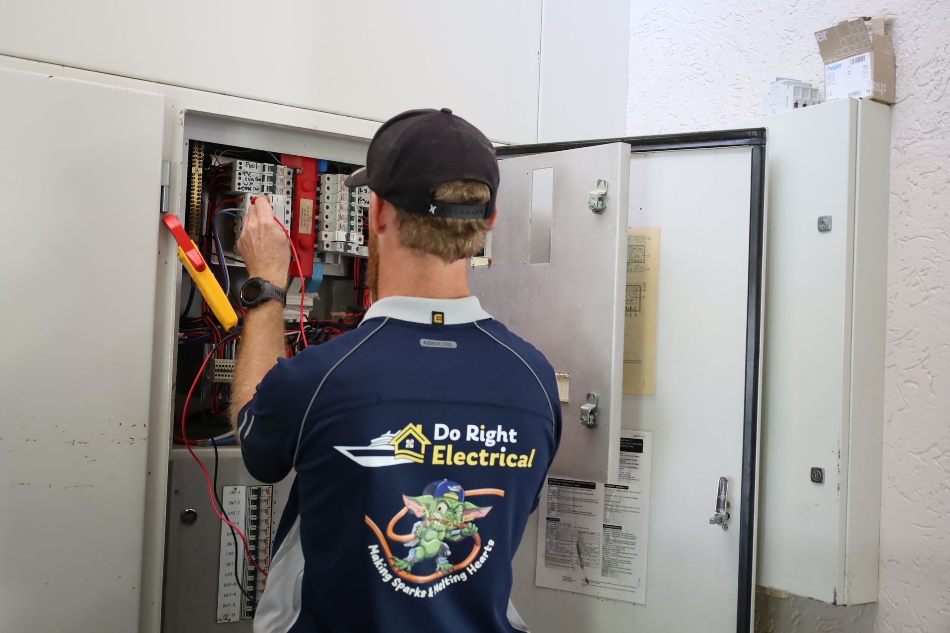 Electrical Equipment Room With Gray Metal Panels — Do Right Electrical in Redlynch, QLD