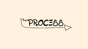 A logo for the process with an arrow pointing to the right.