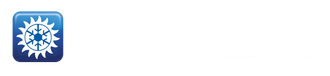 Air Comfort Logo with blue square icon with a white snowflake and compass-like symbol in the center