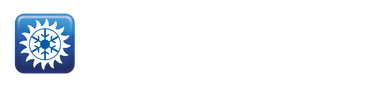 Air Comfort Logo with blue square icon with a white snowflake and compass-like symbol in the center