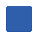 Blue rounded square icon on a white background