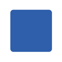 Blue rounded square icon on a white background