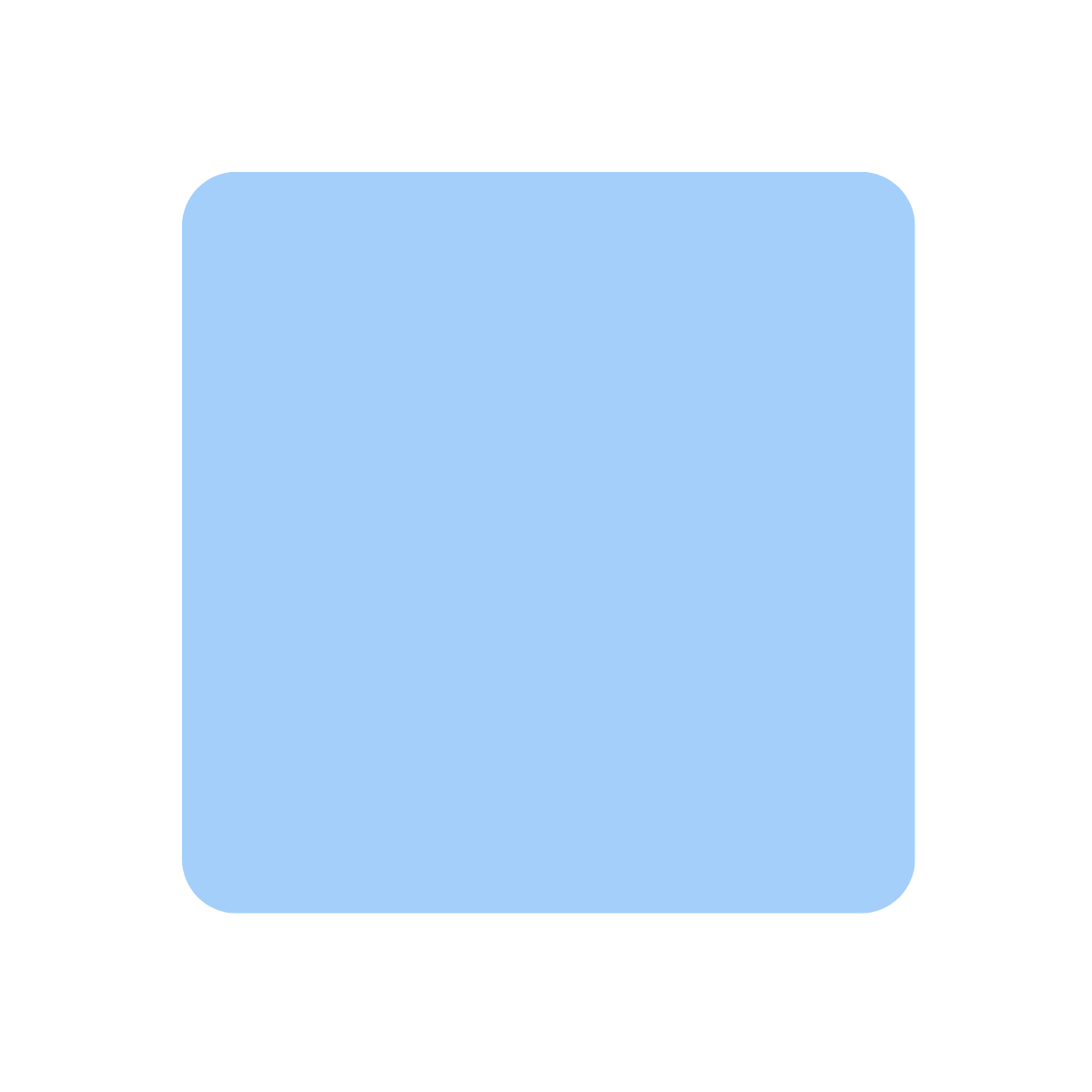 Light blue rounded square on a white background
