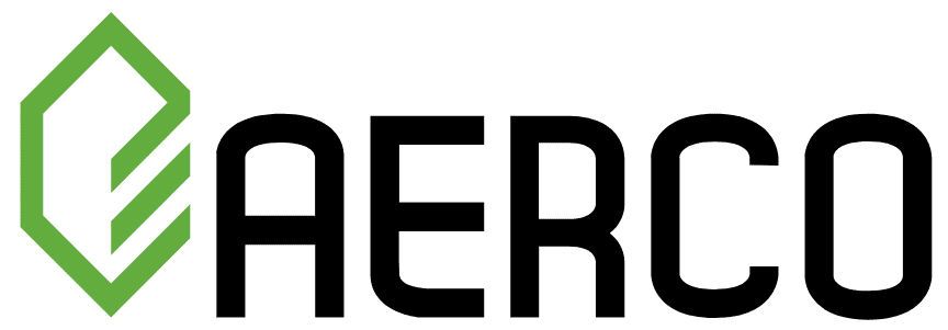 AERCO logo in black with a green geometric icon on the left