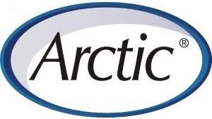 Arctic logo in black text inside a blue oval outline