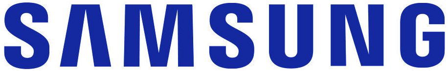 Blue Samsung wordmark logo on a white background