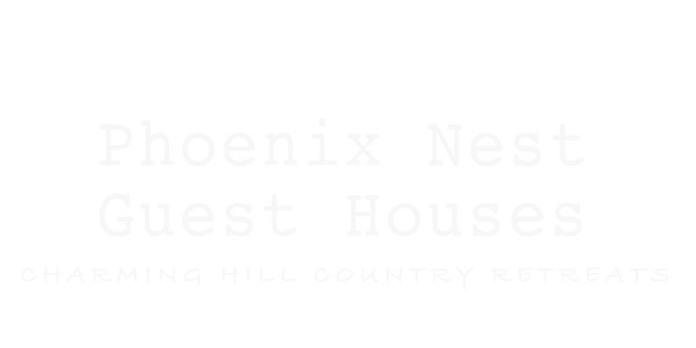 A white background with the words `` phoenix nest guest houses '' written on it.