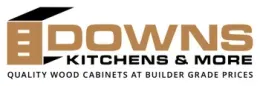 Logo for Downs Kitchens & More: Brown text 