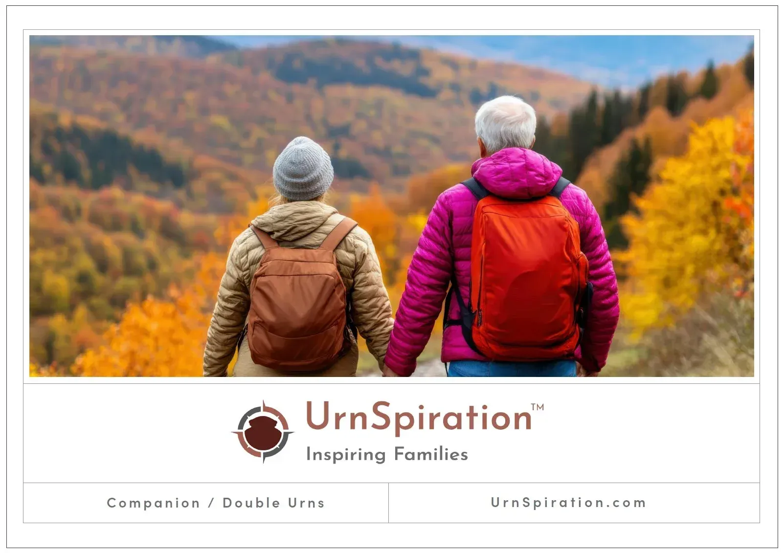 A man and a woman are holding hands while hiking in the mountains.