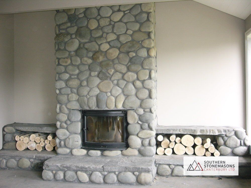 schist fireplace greystone