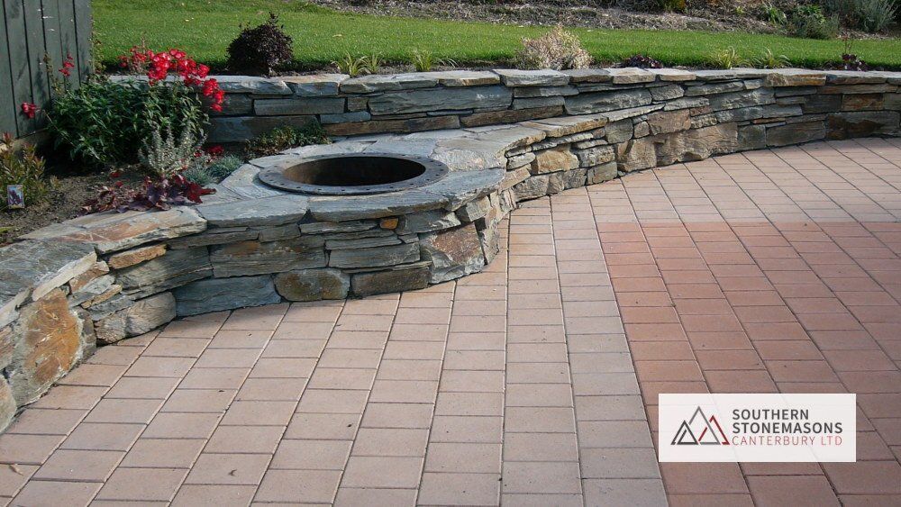 schist garden feature