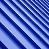 A close up of a blue roof with a diagonal pattern.