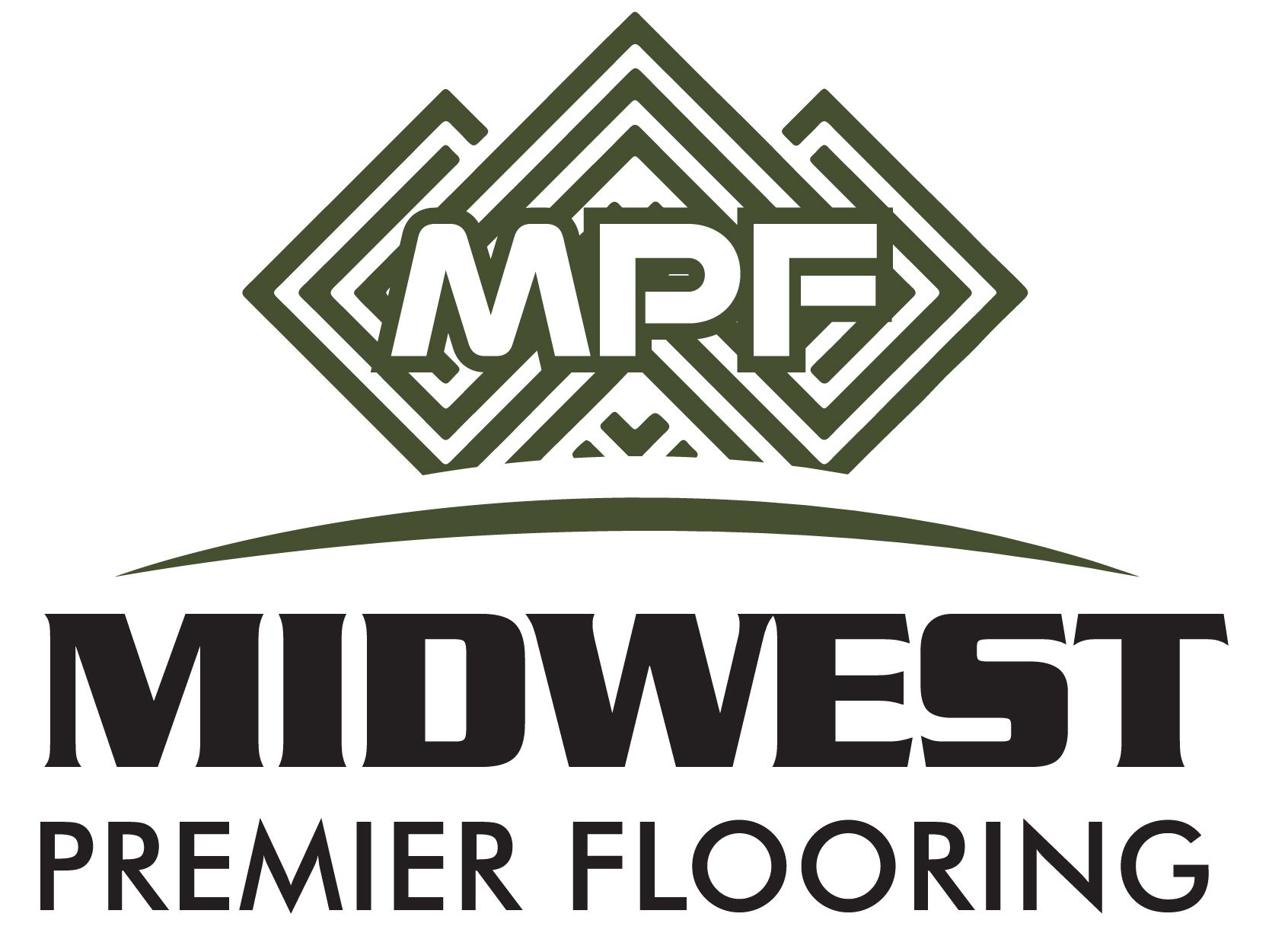 Midwest Premier Flooring The logo for midwest premier flooring is green and white.