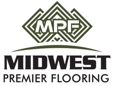 Midwest Premier Flooring The logo for midwest premier flooring is green and white.