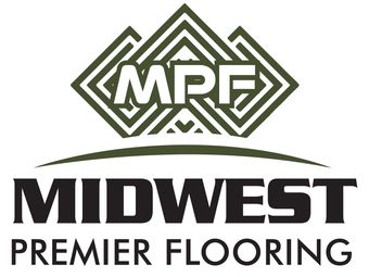 Midwest Premier Flooring The logo for midwest premier flooring is green and white.