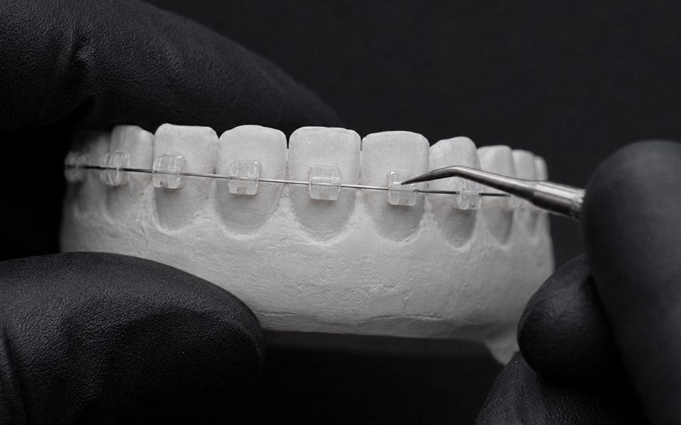 Teeth fitted with tooth-coloured ceramic braces, Yonsei Baro Orthodontics, Seoul