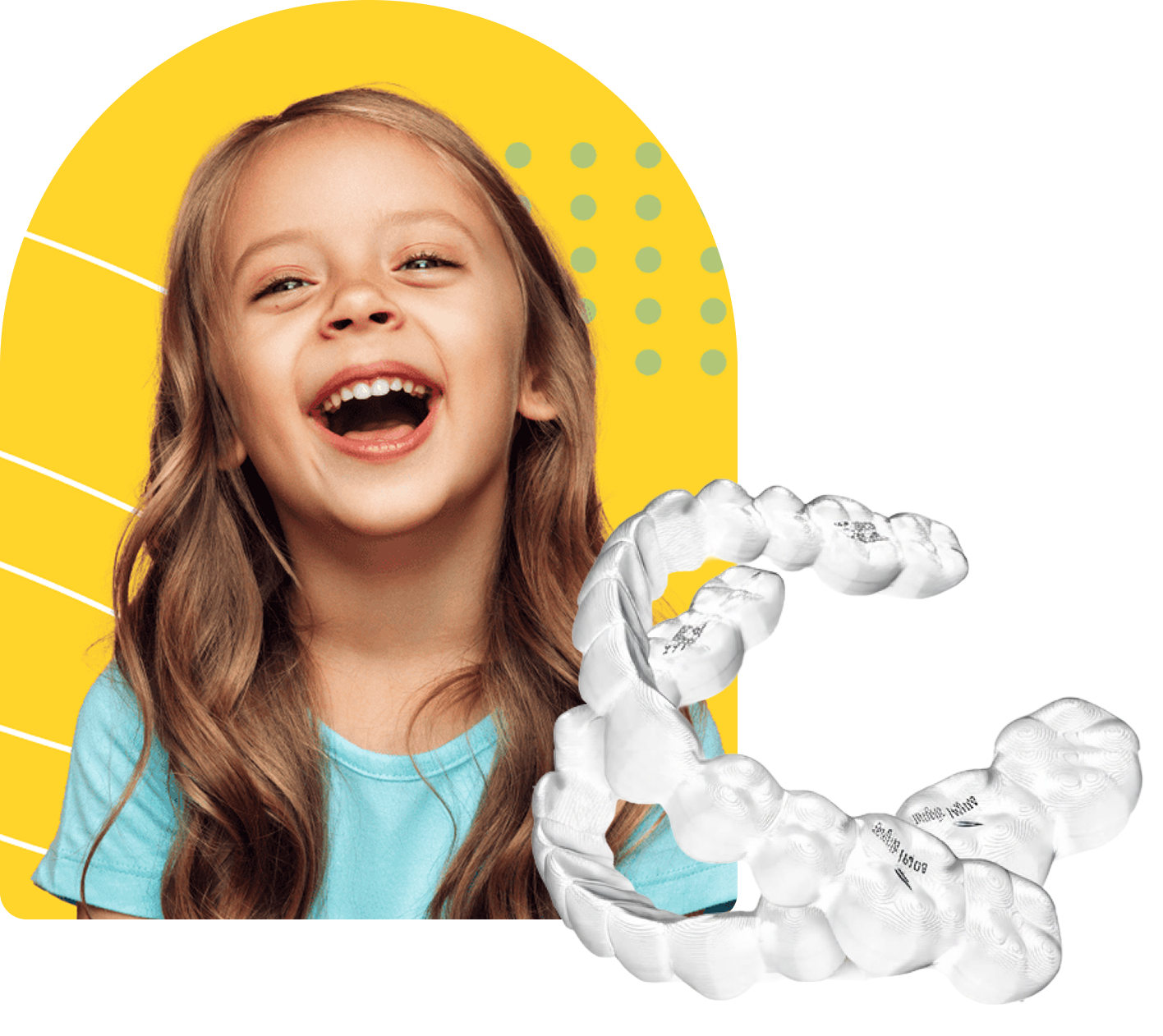 Child smiling during early orthodontic treatment with Angel Aligner KiD clear aligners
