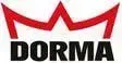 DORMA logo in black with a red arch over the text