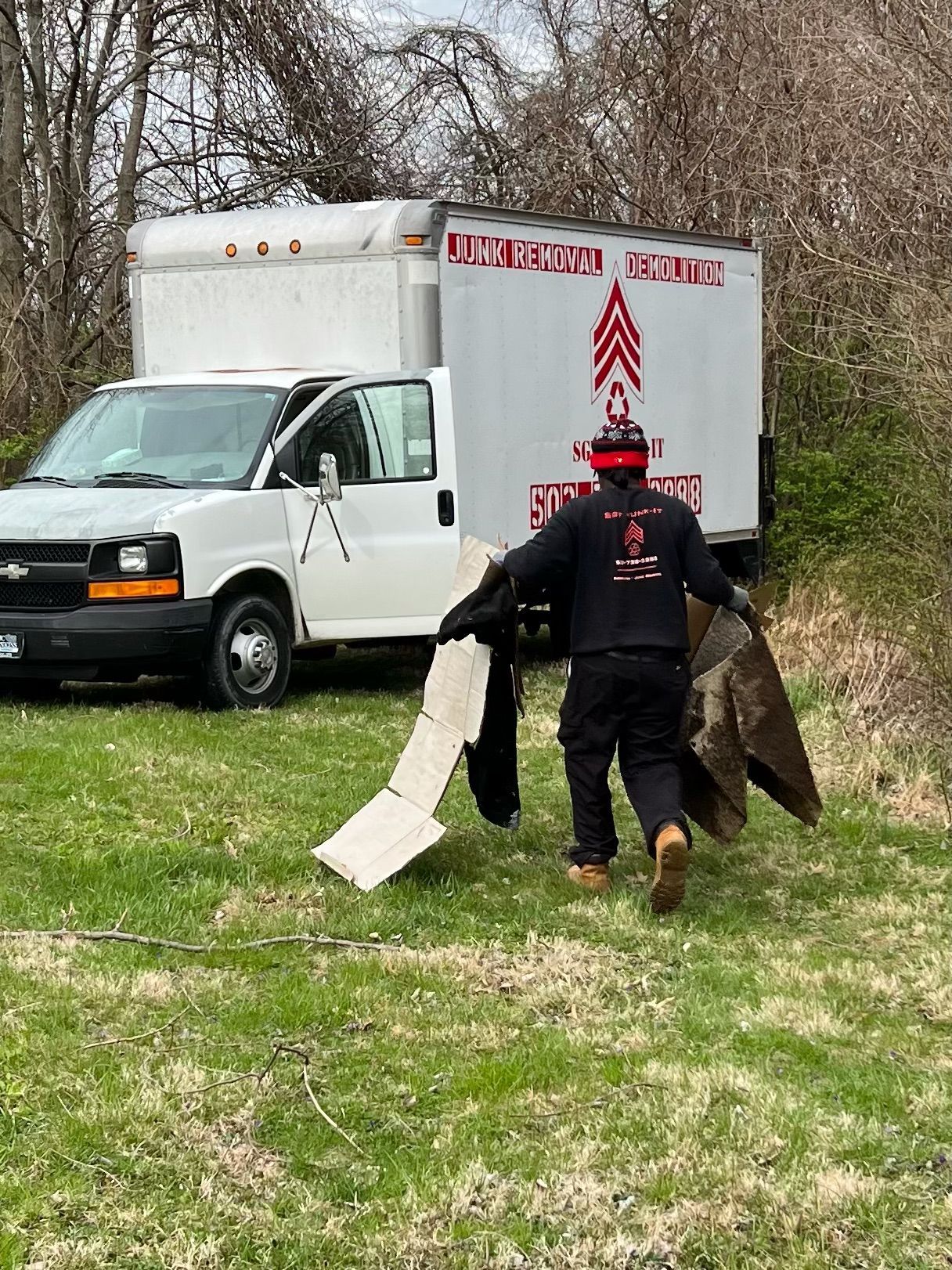 Sgt Junk-It junk removal crew on job site Louisville KY