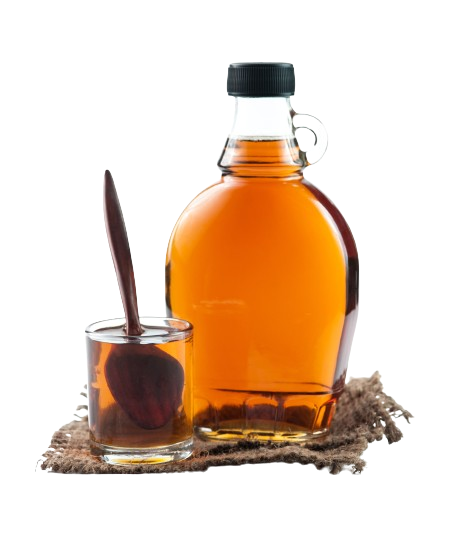 A bottle of Indiana Sugars' bulk maple syrup.