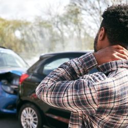 Person with Whiplash injury from an Auto Accident