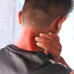 Person with neck pain