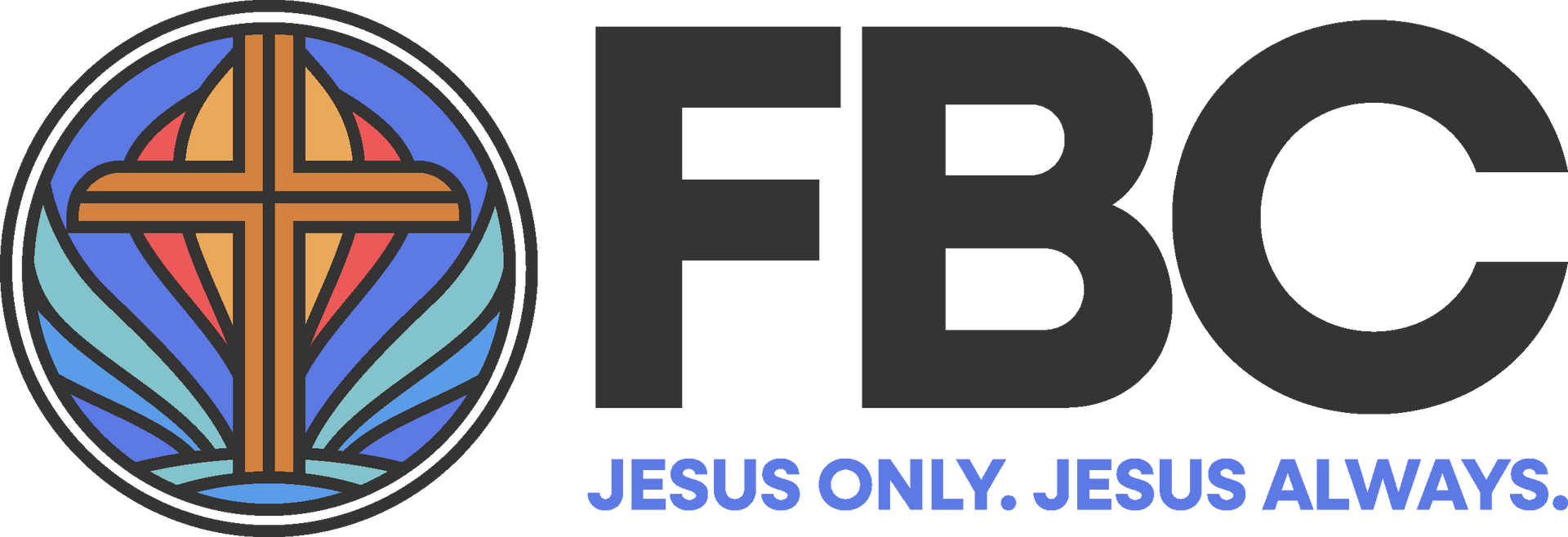 Logo with cross inside circle, 