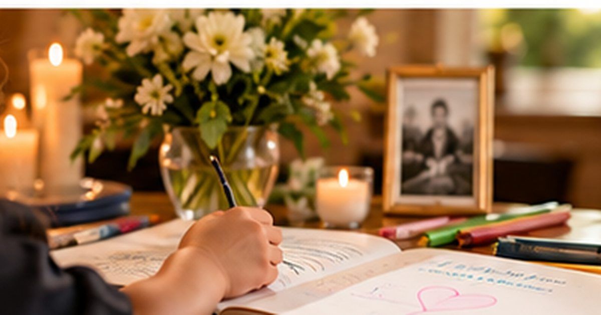 Child creating a remembrance drawing for a gathering in Laredo TX