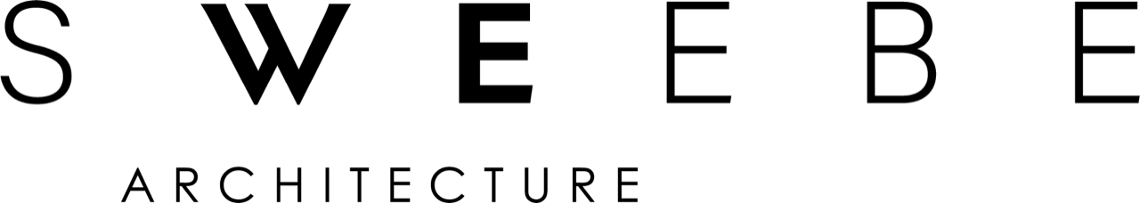 The logo for sweebe architecture is black and white on a white background.