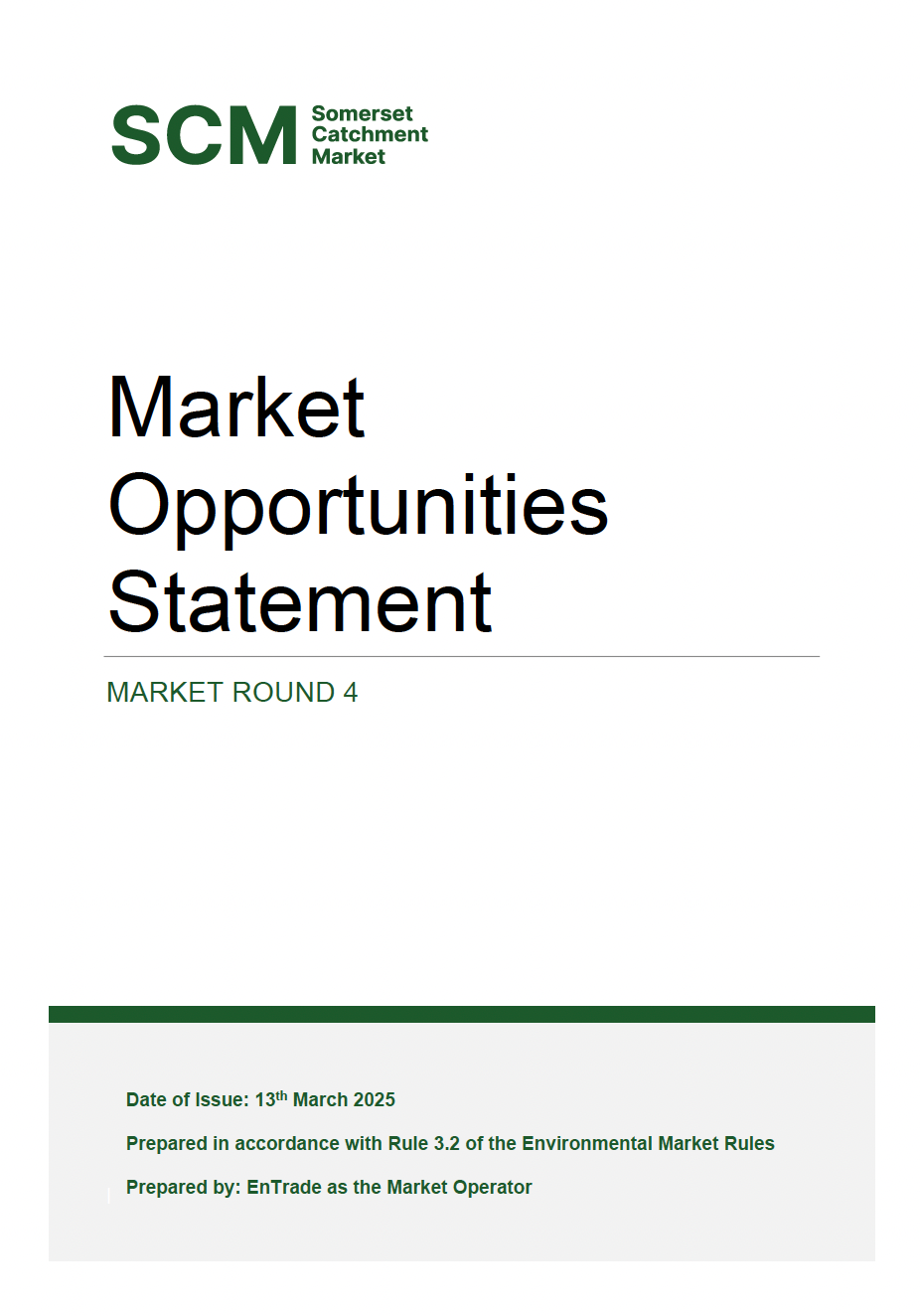 Cover page of Catchment Opportunities Statement
