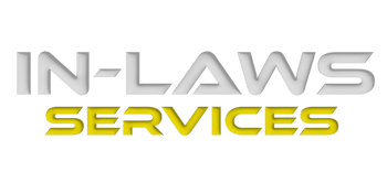 A logo for in-laws services is shown on a white background