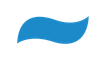 Blue wavy banner or ribbon shape on a white background