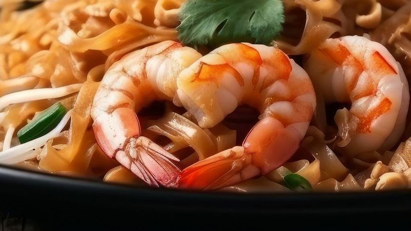Valentine heart-shaped prawn in Chinese food