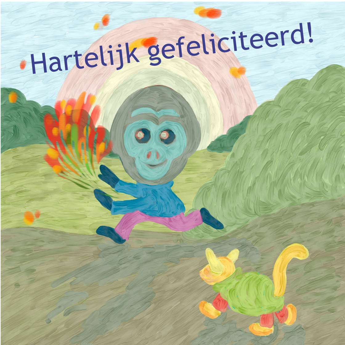 Kaartje felicitatie | Illustratie