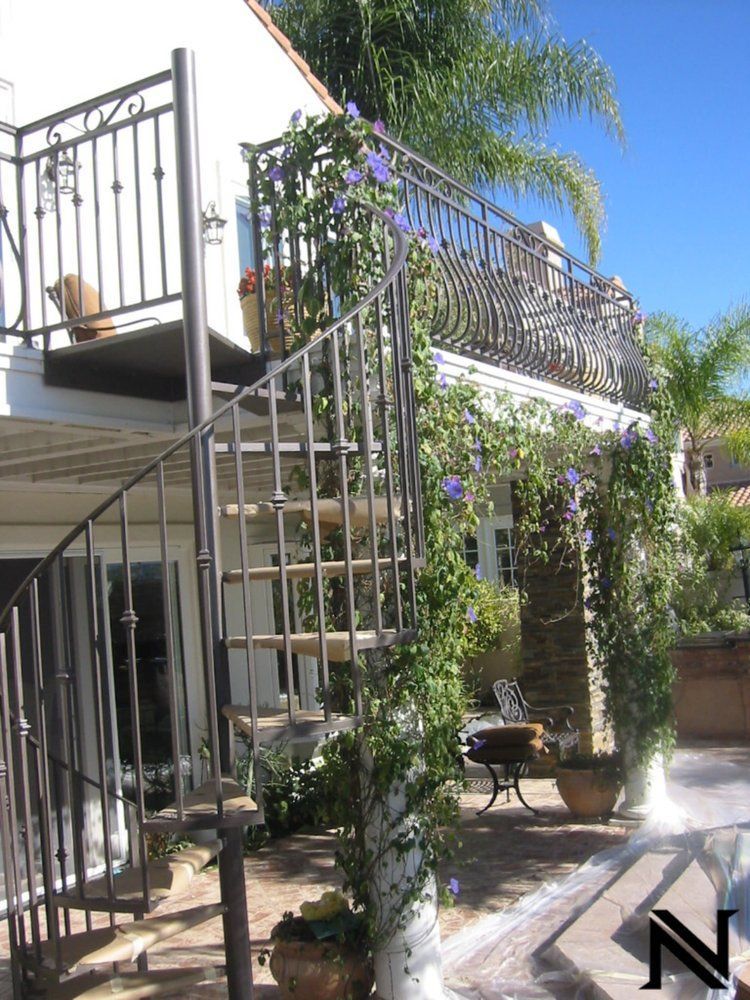 A house with stairs leading up to the second floor