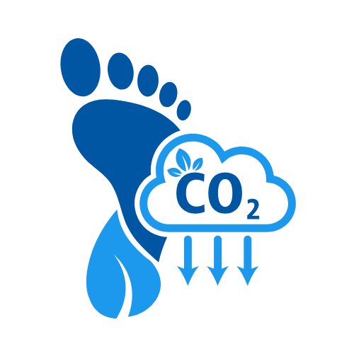 A blue icon showing a human footprint combined with a cloud labeled 