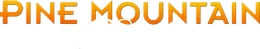 Pine Mountain logo in orange lettering on a white background