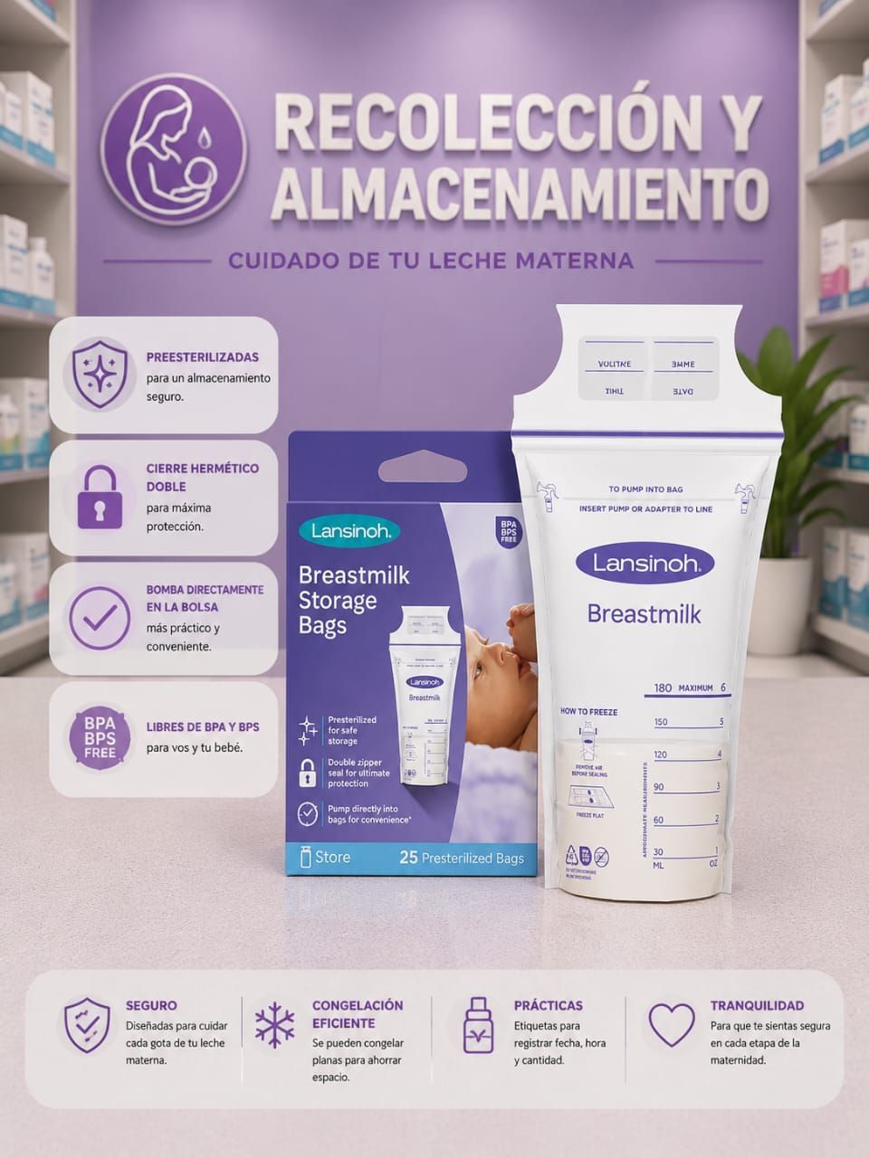 bolsas para almacenamiento de leche materna cuidado conservacion mama post parto  almacenar leche materna
