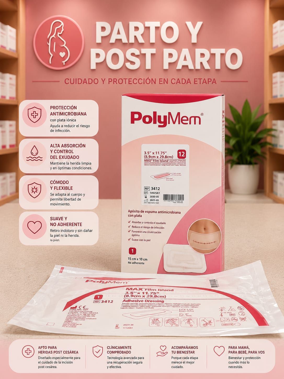 parche aposito para herida cesarea cicatrizante pad no se pega pad para cesarea cuidado proteccion de la herida