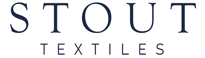 STOUT TEXTILES logo in navy blue text.