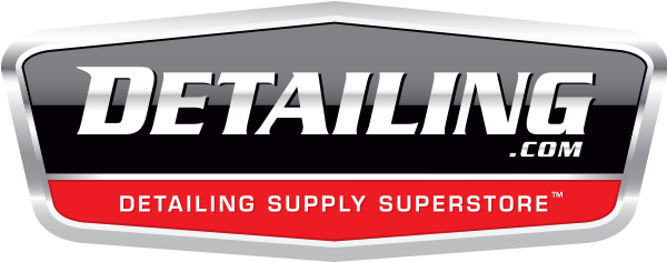 Detailing.com logo with black, red, and silver colors; detailing supply superstore.