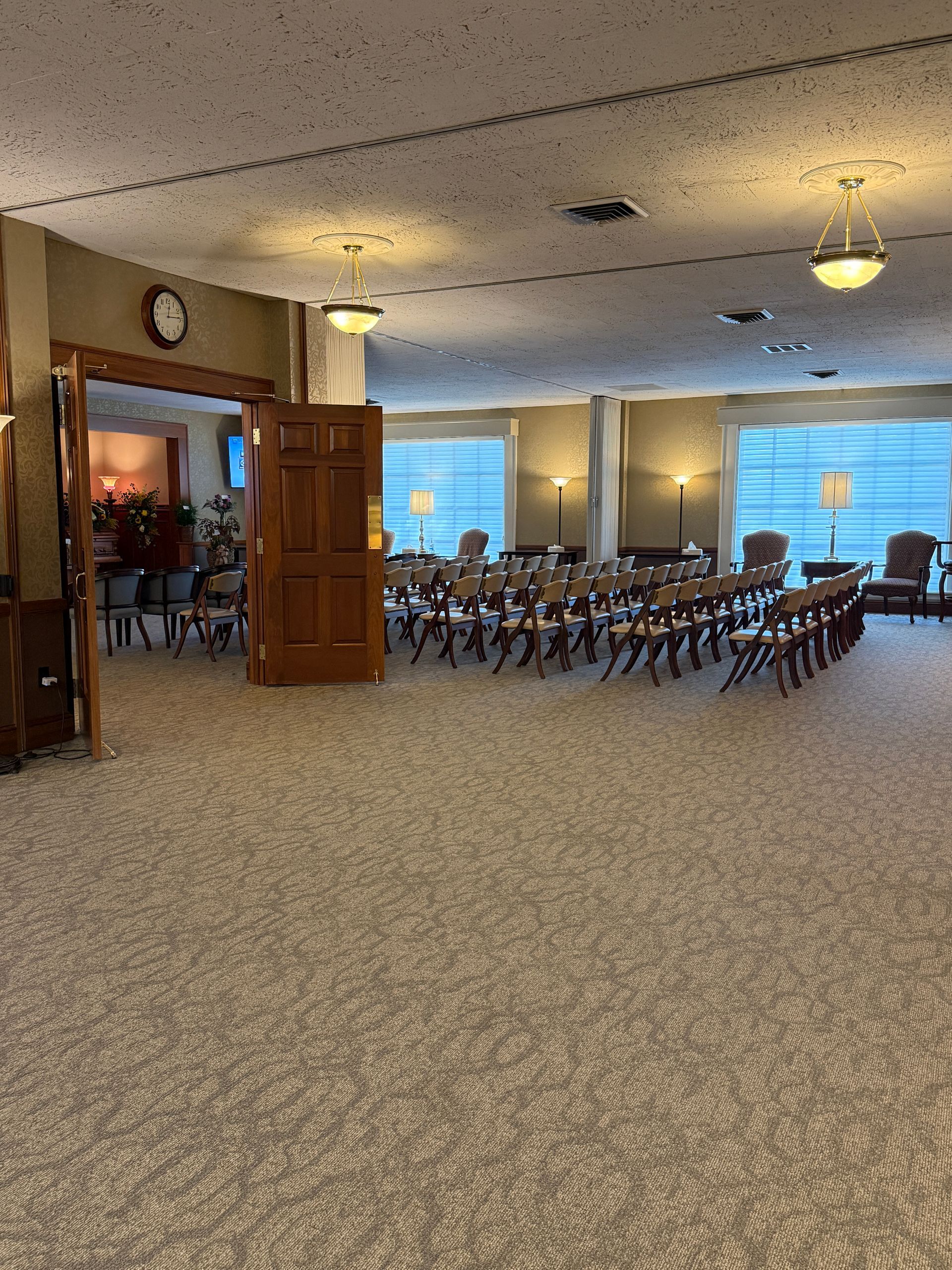 Large chapel inside the Waite Funeral Homes Medina location