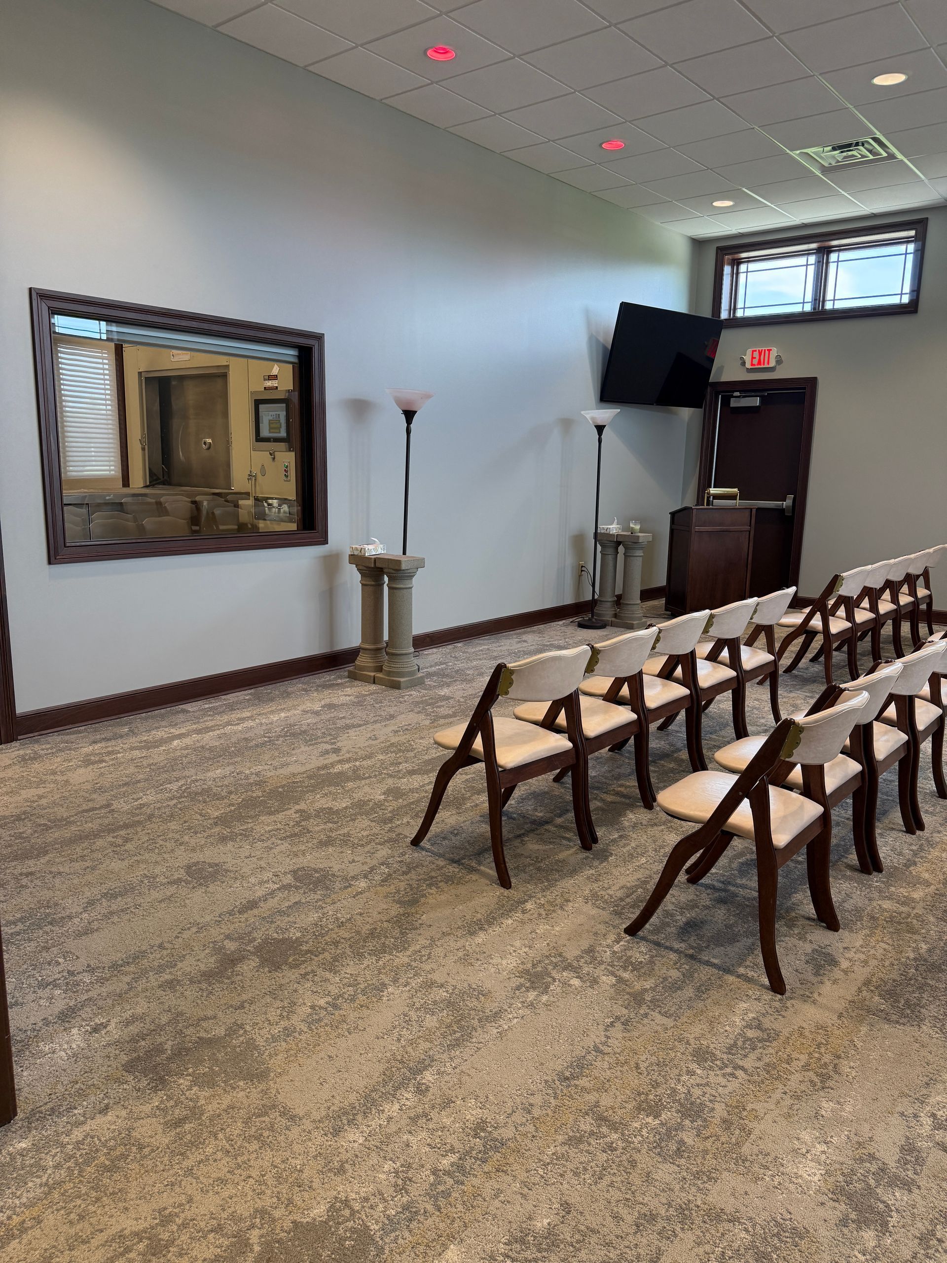 Private gathering space at the Waite Cremation Center in Brunswick, Ohio