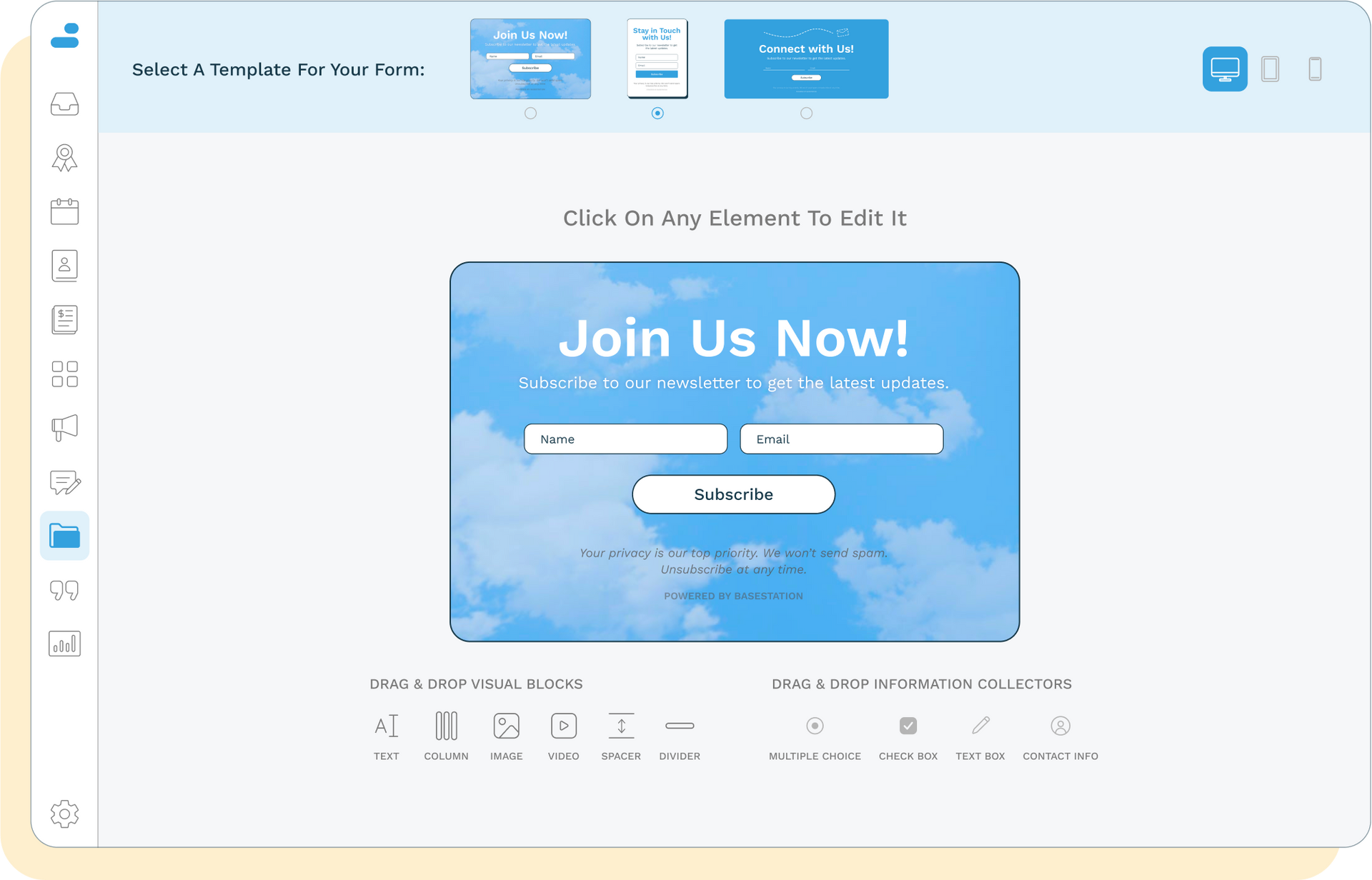 Website form creator