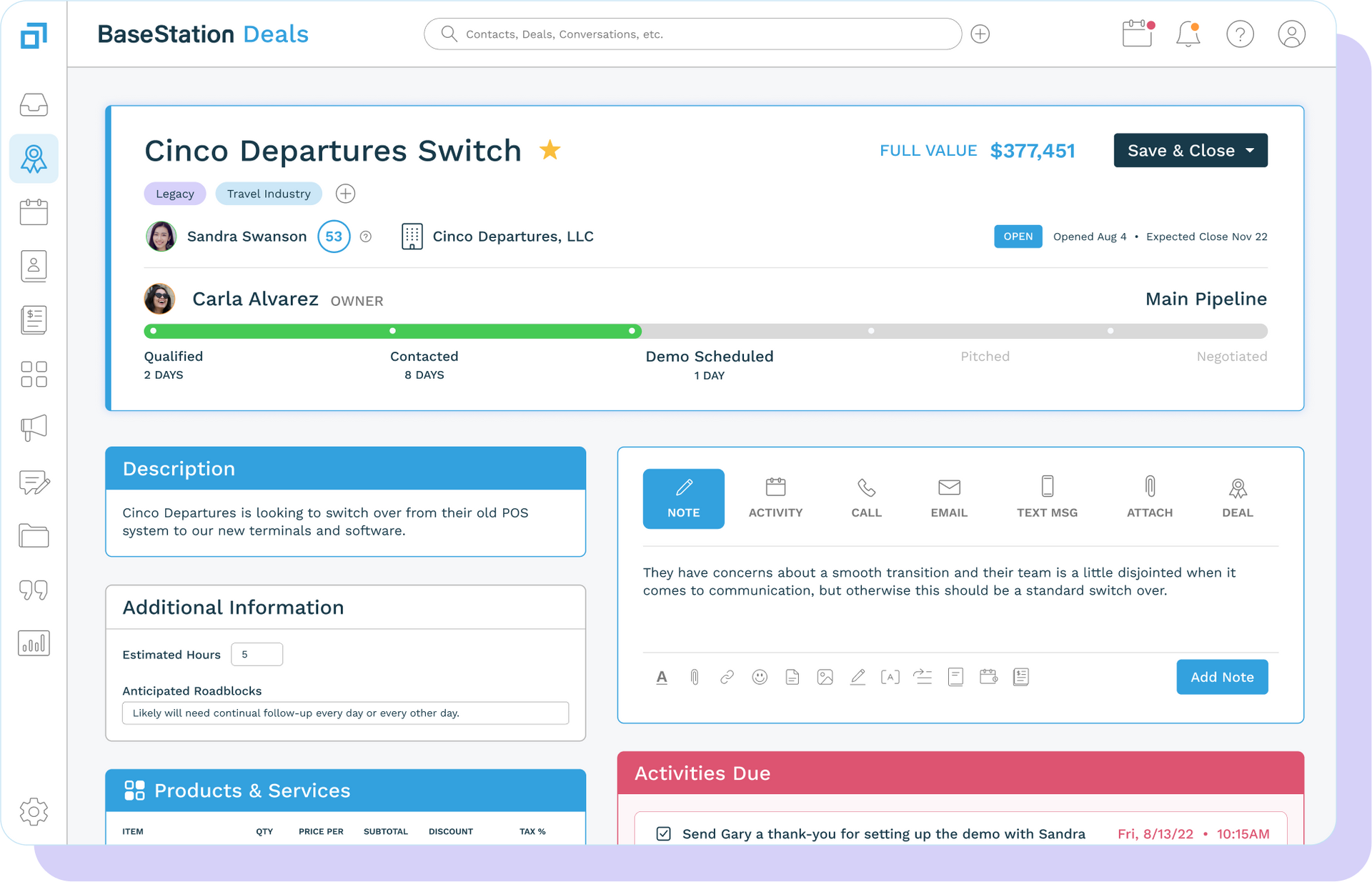 Automated sales CRM