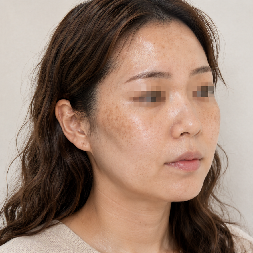 Patient before melasma laser toning treatment at JRYN Seomyeon, Busan